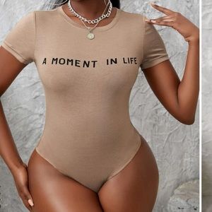 SXY Slogan Graphic Skinny Body Suit